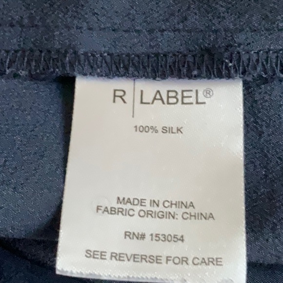 The Reset/R Label 100% Silk Button Down Navy Dress Size XS - Picture 7 of 8